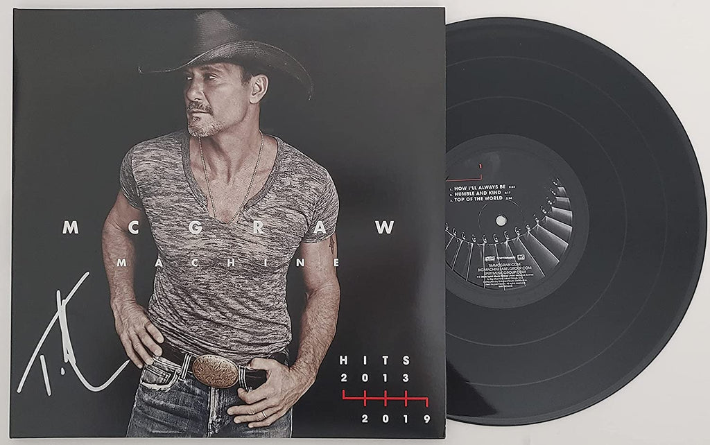 Tim McGraw signed autographed Machine album vinyl Record exact proof Beckett COA Star