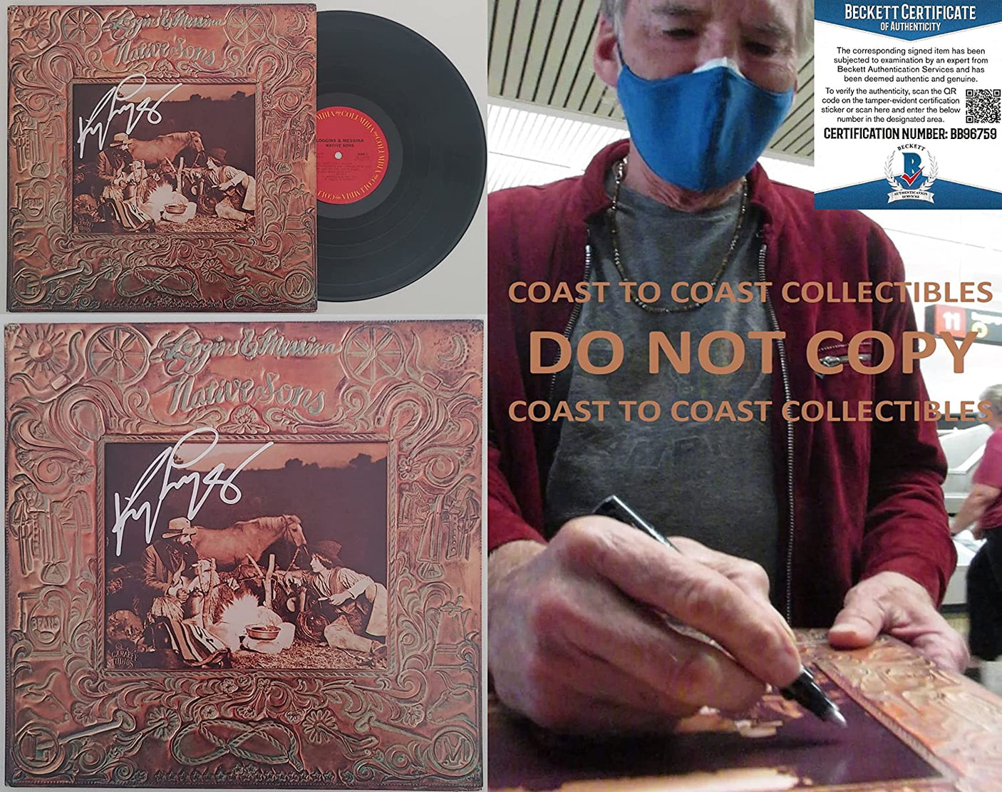 Kenny Loggins signed autographed Native Sons album vinyl record proof Beckett STAR