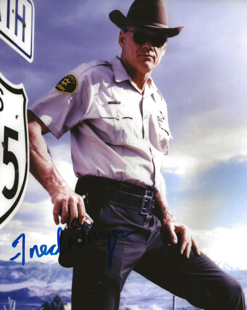 Fred Dryer Hunter signed Sgt Rick Hunter 8x10 photo Proof COA autographed. STAR..