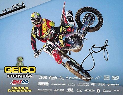 Justin Bogle, Supercross, Motocross, Signed, Autographed, Honda 9x12 Photo Card, a COA Will Be Included.