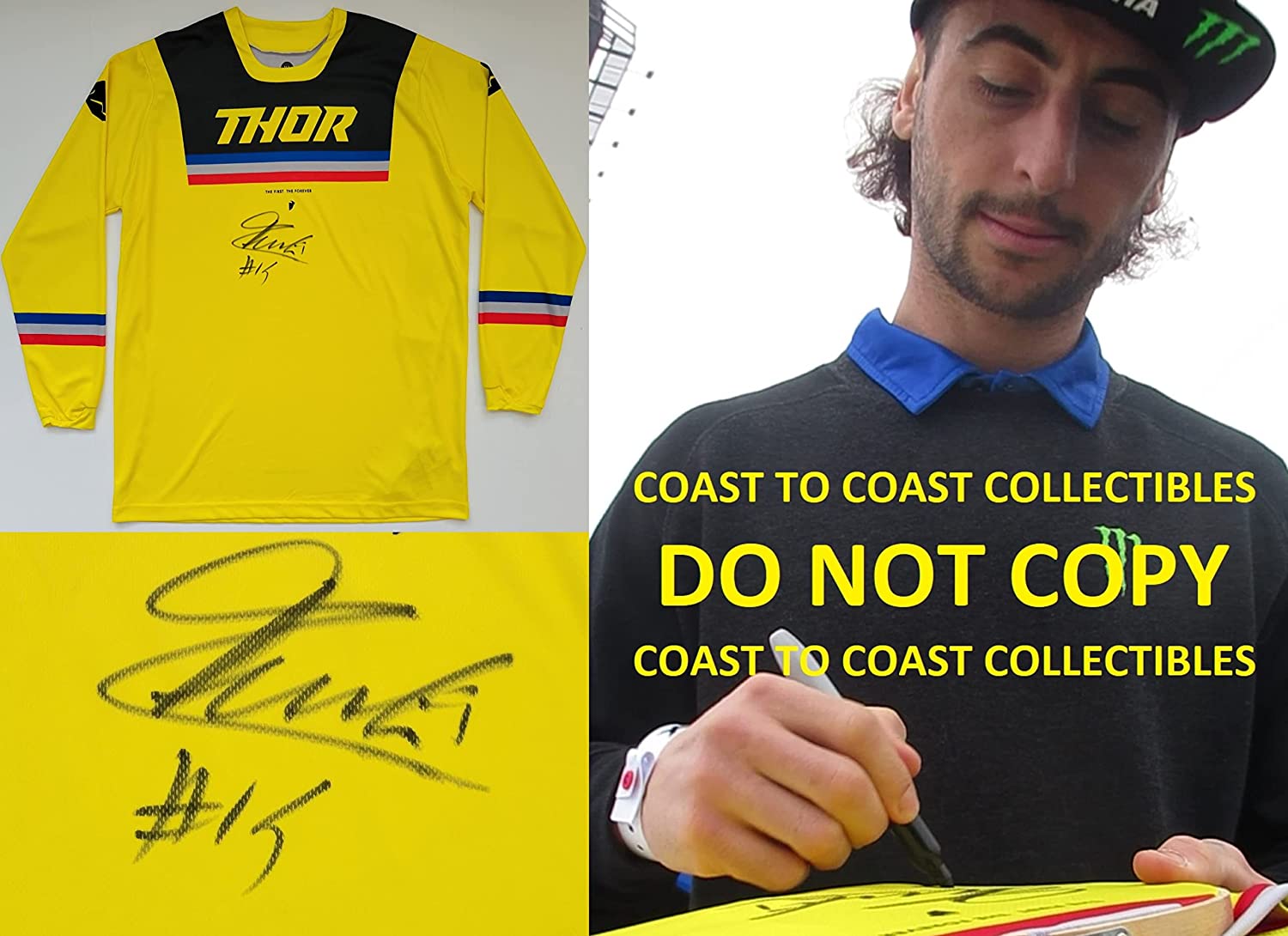 Dylan Ferrandis Supercross Motocross signed Thor Jersey COA proof autographed;