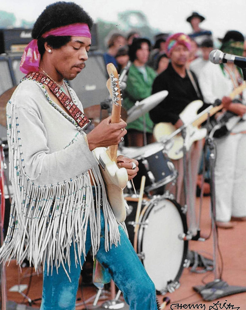 Henry Diltz Rock photographer signed Jimi Hendrix 8x10 photo Proof COA STAR