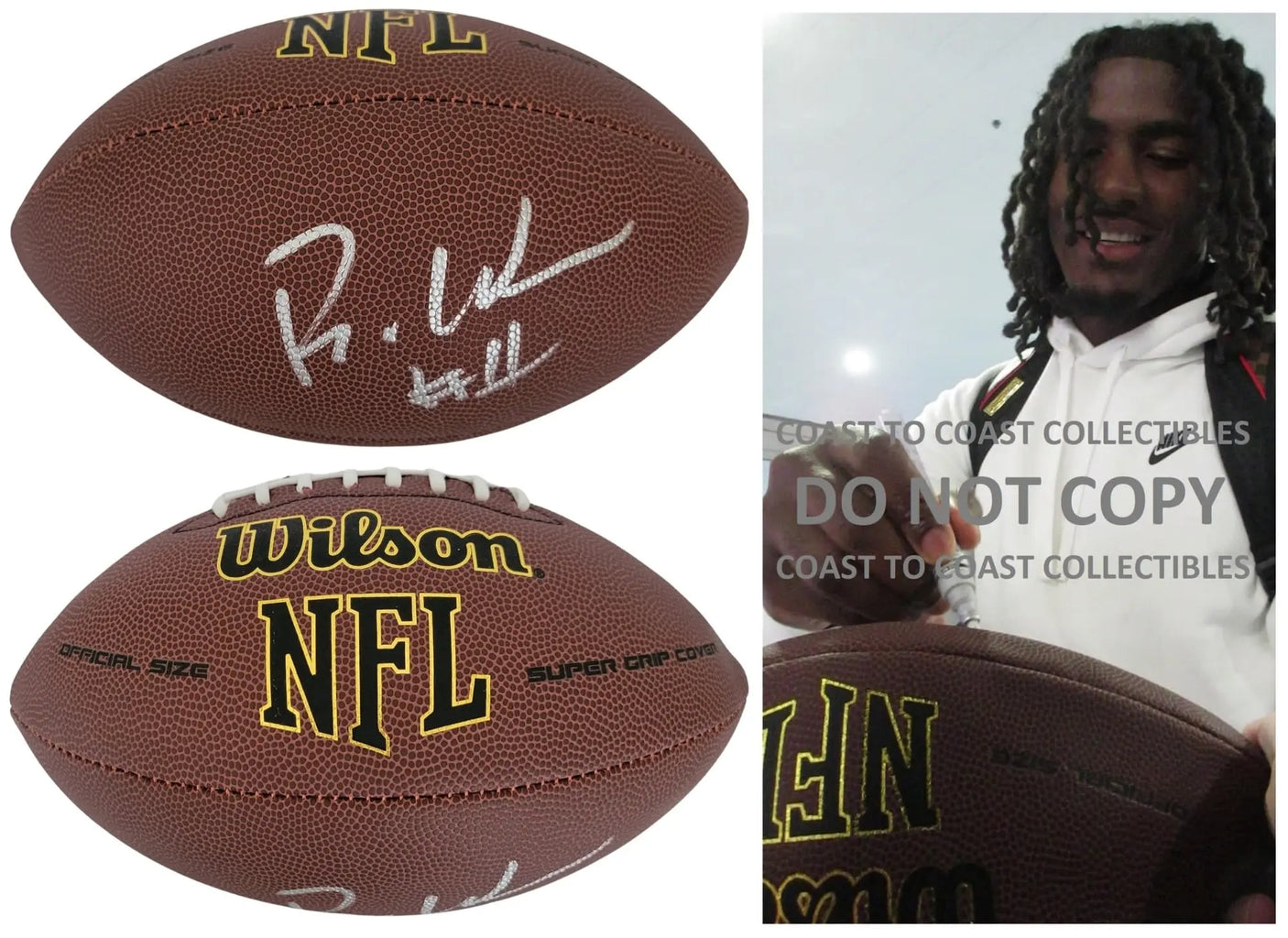 Rachaad White Signed Football Proof COA Autographed Tampa Bay Buccaneers ASU