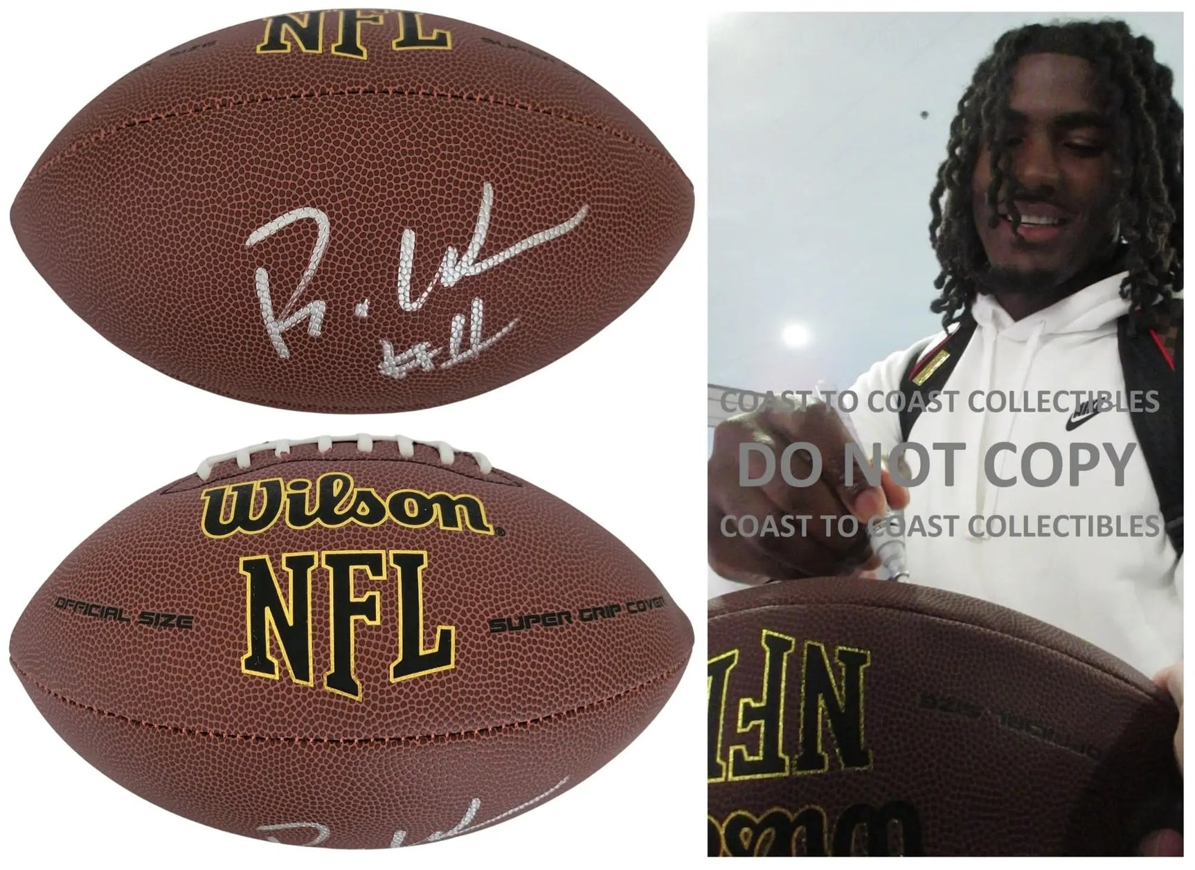 Rachaad White Signed Football Proof COA Autographed Tampa Bay Buccaneers ASU
