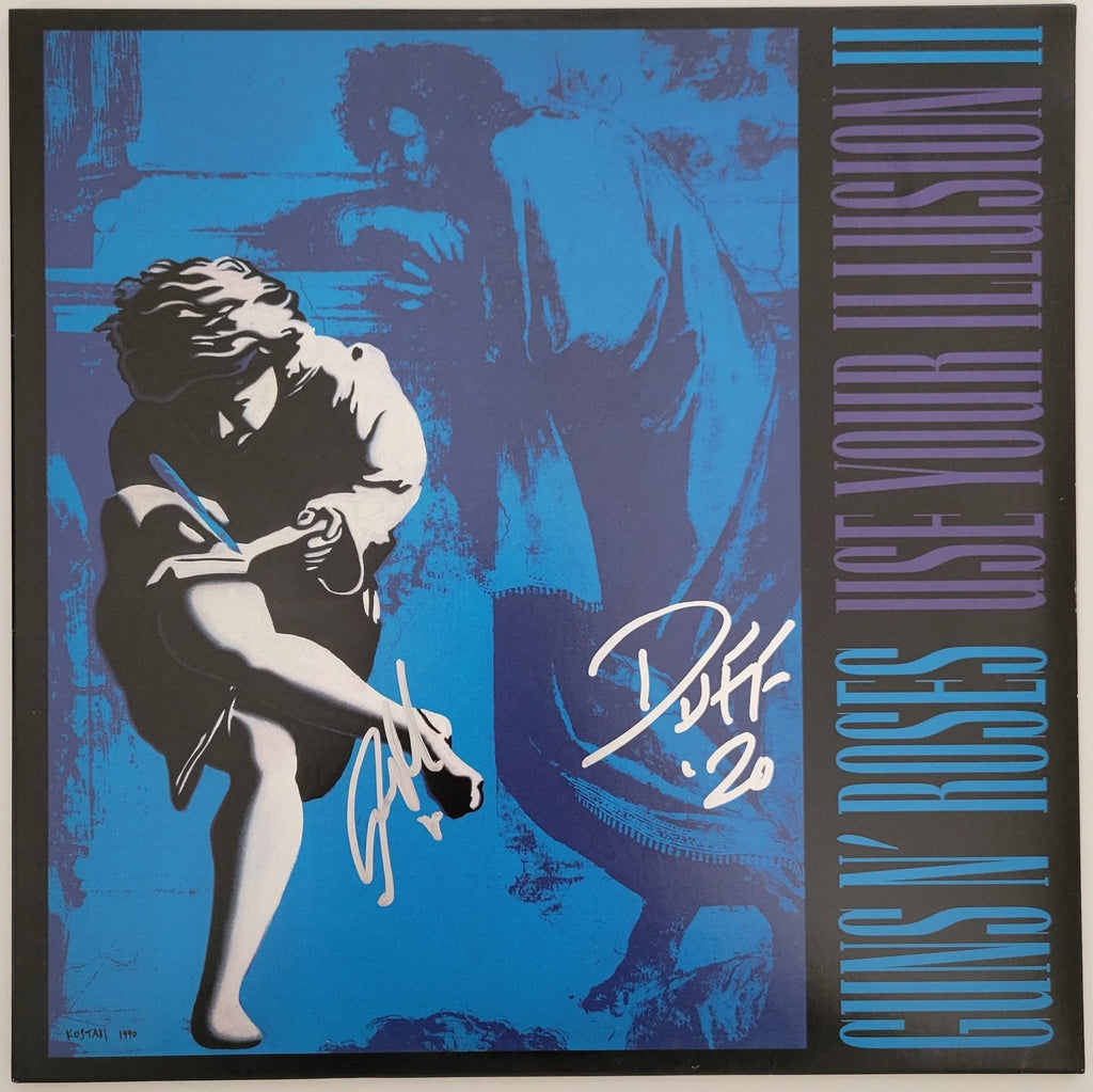 Duff McKagan Steven Adler signed GNR Use Your Illusion II album proof Beckett STAR