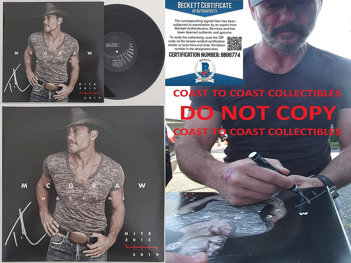 Tim McGraw signed autographed Machine album vinyl Record exact proof Beckett COA Star