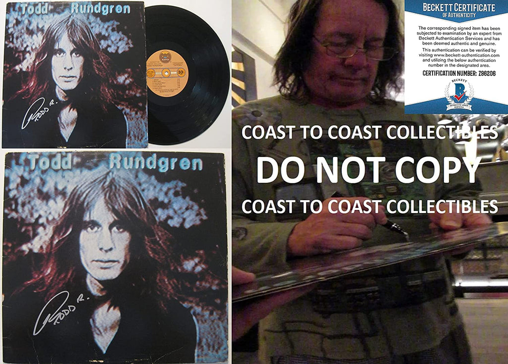Todd Rundgren autographed Hermit of Mink Hollow Album Vinyl Record Proof Beckett STAR signed