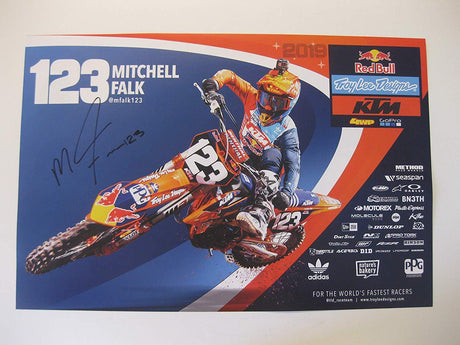 Mitchell Falk, supercross, motocross, signed, autographed, 12x18 poster, COA will be included.