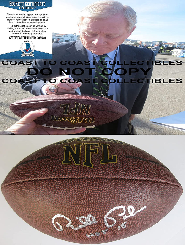 Bill Polian Buffalo Bills Indianapolis Colts signed football proof Beckett COA autographed