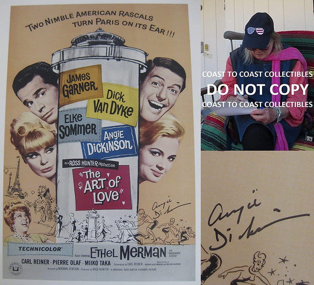 Angie Dickinson signed 12x18 The Art of Love movie photo poster COA proof STAR