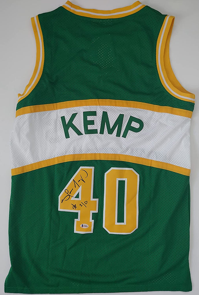 Shawn Kemp Seattle SuperSonics signed Sonics basketball jersey proof Beckett COA