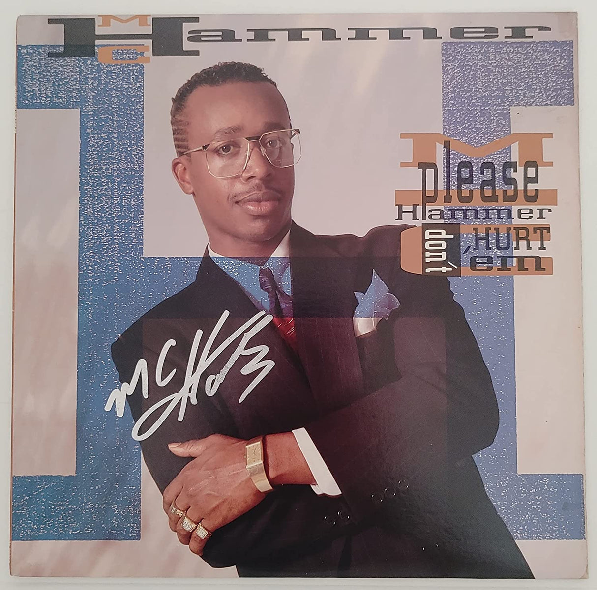 MC Hammer signed Please Hammer Don't Hurt 'Em album vinyl proof Beckett COA STAR