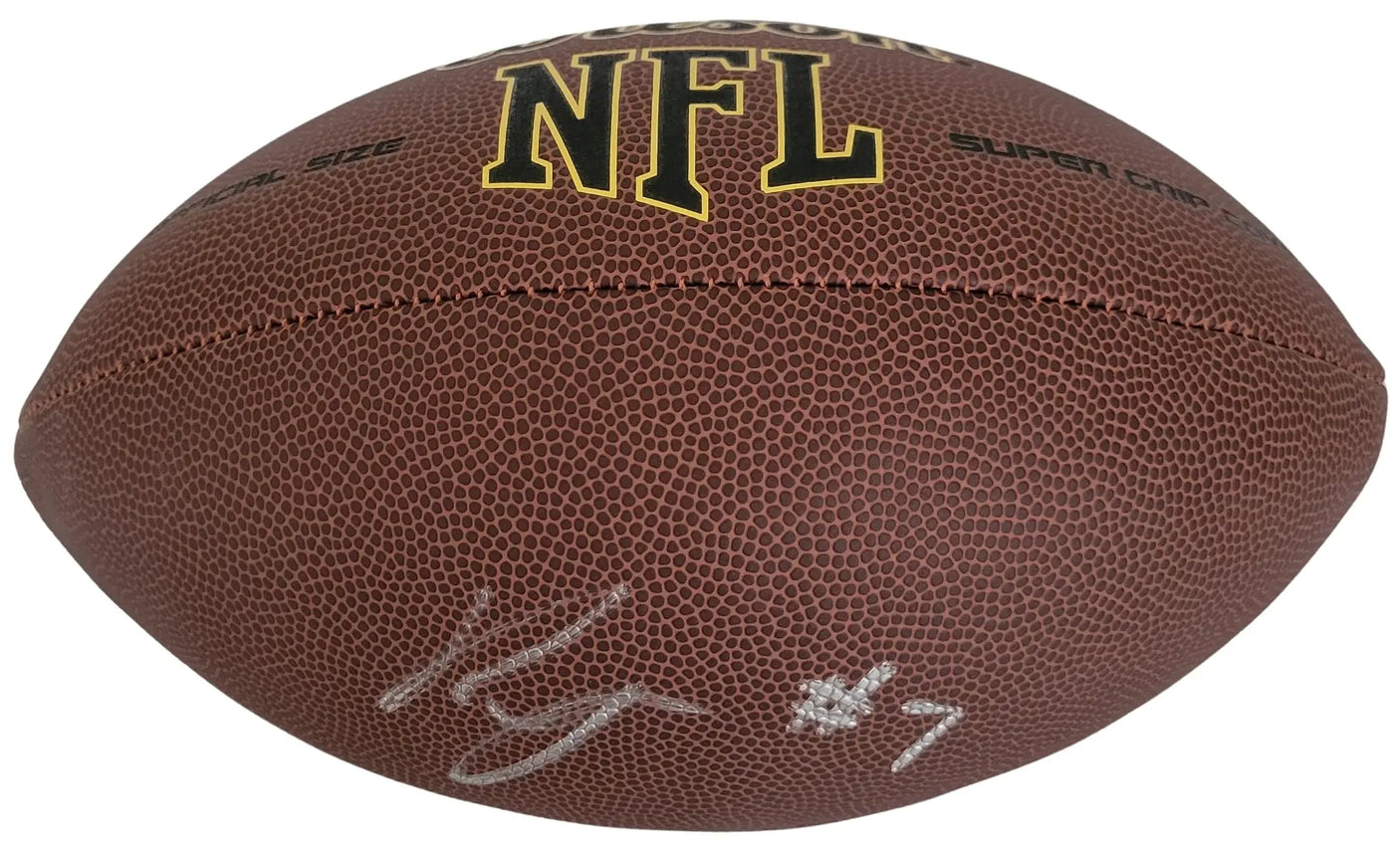 Bijan Robinson Signed Football Proof COA Autographed Atlanta Falcons Texas Longhorns