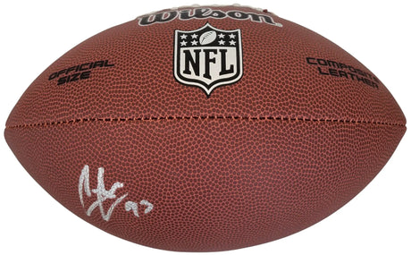 Calais Campbell Falcons Cardinals Jags signed NFL football proof COA autographed