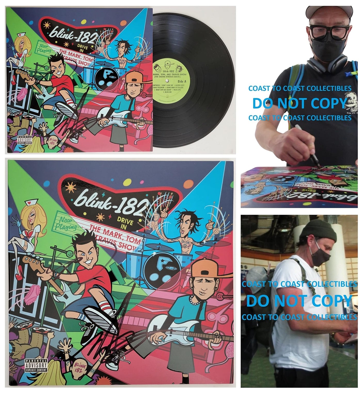 Mark Hoppus Tom Delonge signed Blink 182 album The Enema Strikes Back COA proof STAR autographed