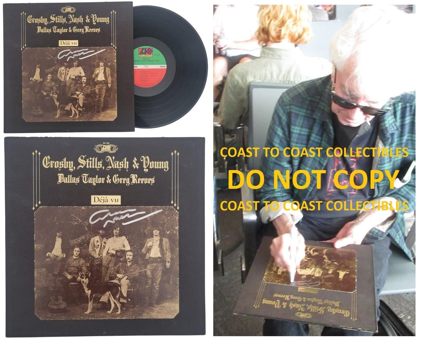 Graham Nash Signed Crosby Stills Nash & Young Deja Vu Album Vinyl COA Proof STAR