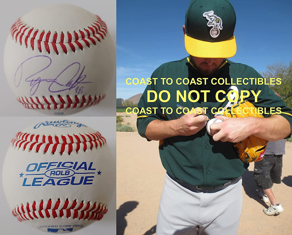 Ryan Cook Yomiuri Giants Oakland A's signed autographed baseball COA proof