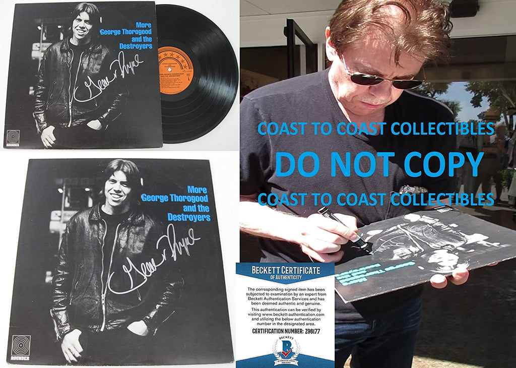 George Thorogood signed More album vinyl record Proof Beckett COA star autographed