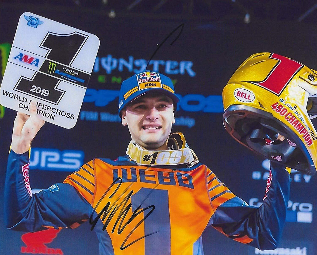 Cooper Webb, Supercross, Motocross, signed, autographed, 8x10 photo, COA with proof photo.