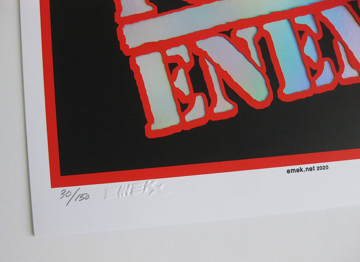 Public Enemy 2020 12x18 Emek poster foil with no date The Terrordome #30 of 150 STAR