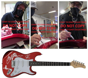 Cheap Trick band signed full size Electric guitar COA proof Robin Zander,Rick Nielsen,Tom Peterson star