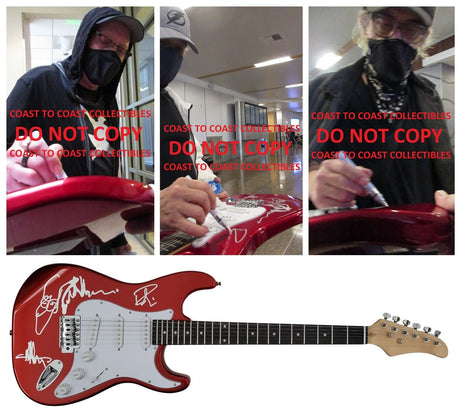 Cheap Trick band signed full size Electric guitar COA proof Robin Zander,Rick Nielsen,Tom Peterson star