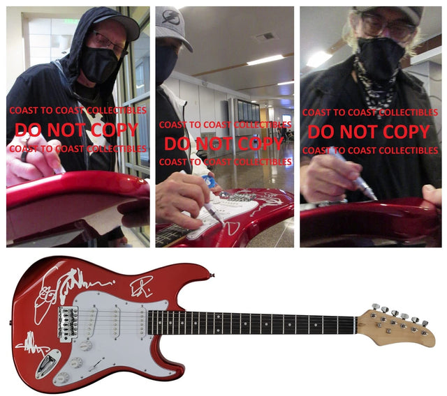 Cheap Trick band signed full size Electric guitar COA proof Robin Zander,Rick Nielsen,Tom Peterson star