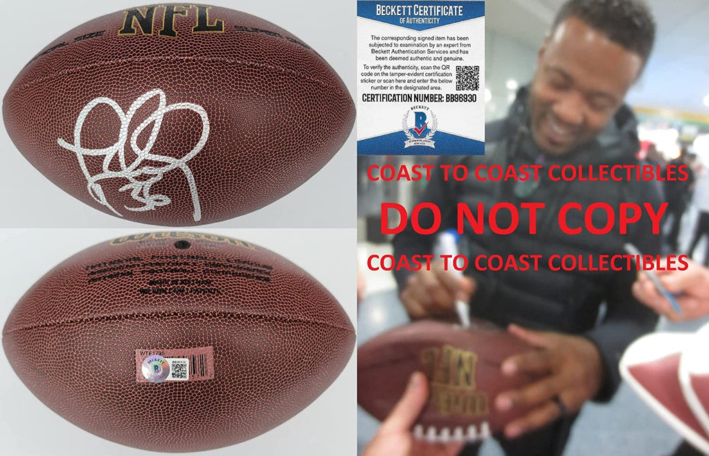 Lawyer Milloy New England Patriots Seahawks signed football proof Beckett COA autograph