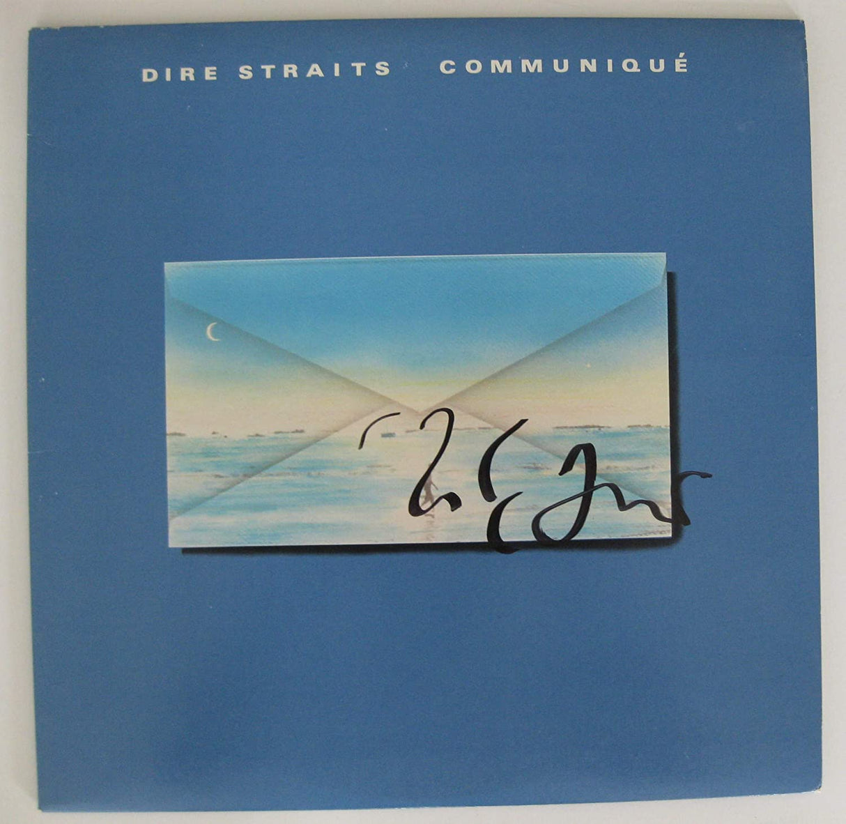 Mark Knopfler signed Dire Straits Communique album vinyl Proof Beckett COA STAR