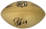 Darrelle Revis HOF New York Jets signed Gold NFL football proof COA autographed