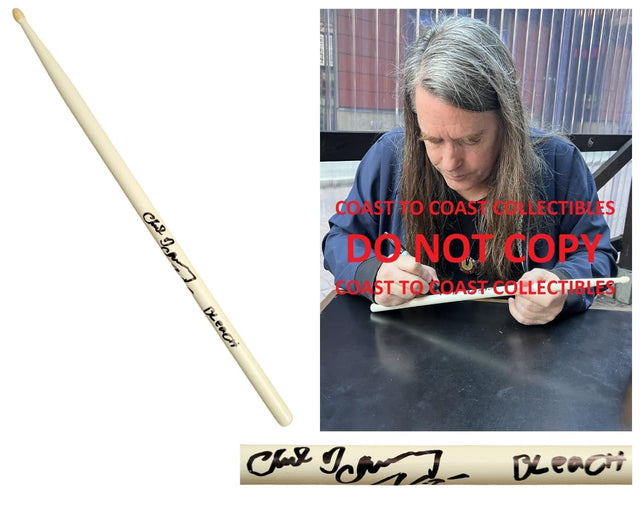Chad Channing Nirvana drummer signed Drumstick COA exact proof autographed STAR