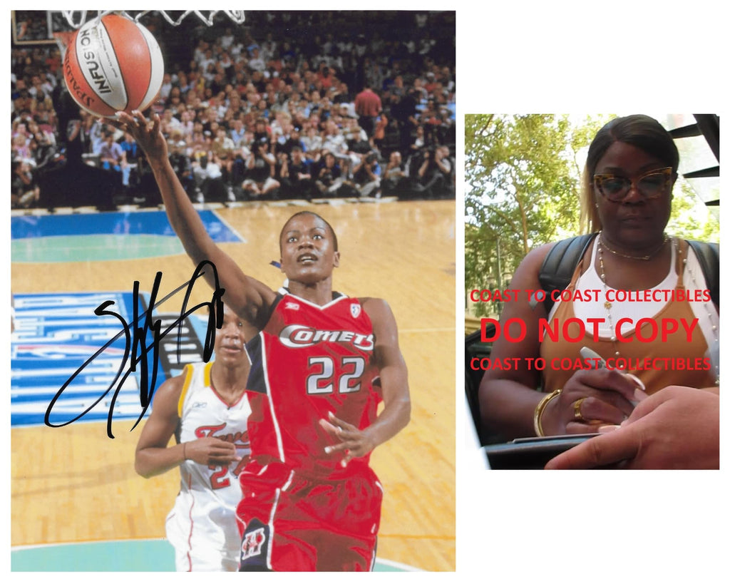 Sheryl Swoopes signed Houston Comets basketball 8x10 photo COA proof autographed..