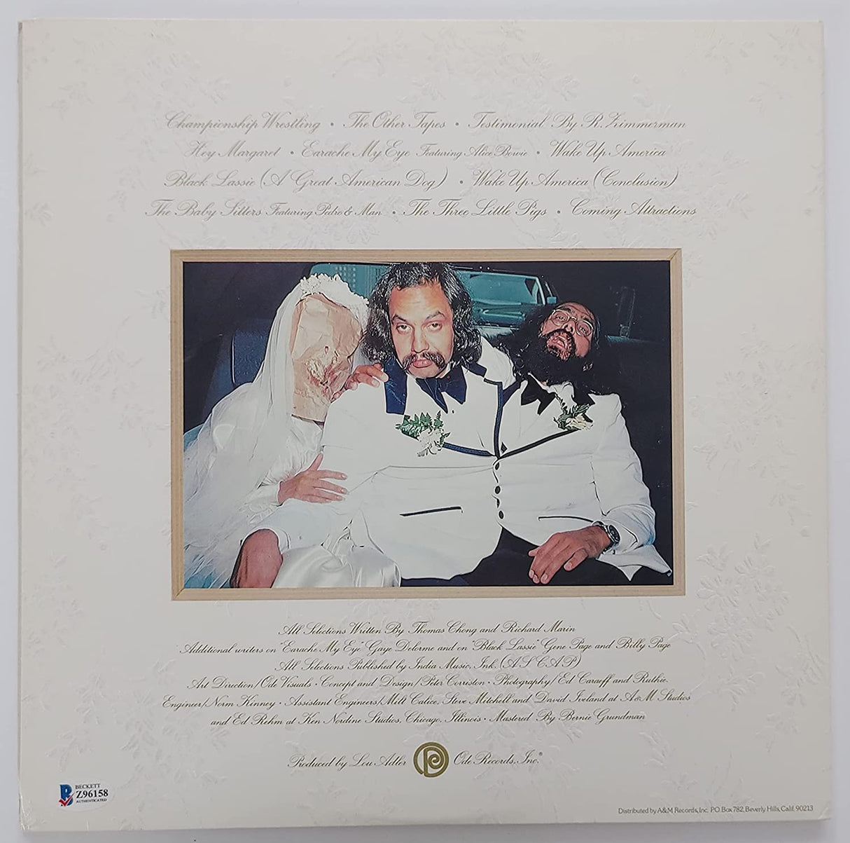 Cheech and Chong signed Wedding vinyl Record album proof Beckett COA autograph STAR