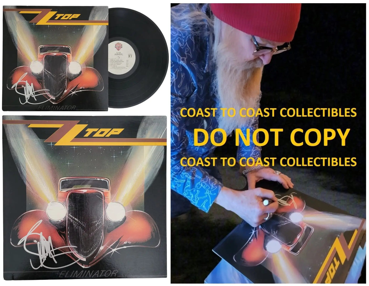 Billy Gibbons signed ZZ Top Eliminator album COA proof autographed vinyl record STAR