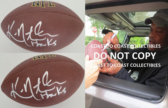 Ken Norton Jr Cowboys 49ers Seahawks signed autographed football COA proof