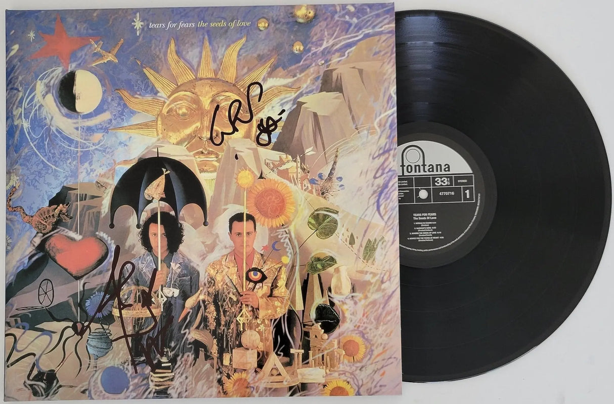 Smith & Orzabal signed Tears for Fear The Seeds of Love album COA proof STAR
