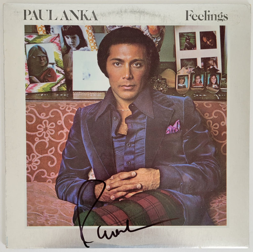 Paul Anka signed Feelings album vinyl record COA proof autographed STAR