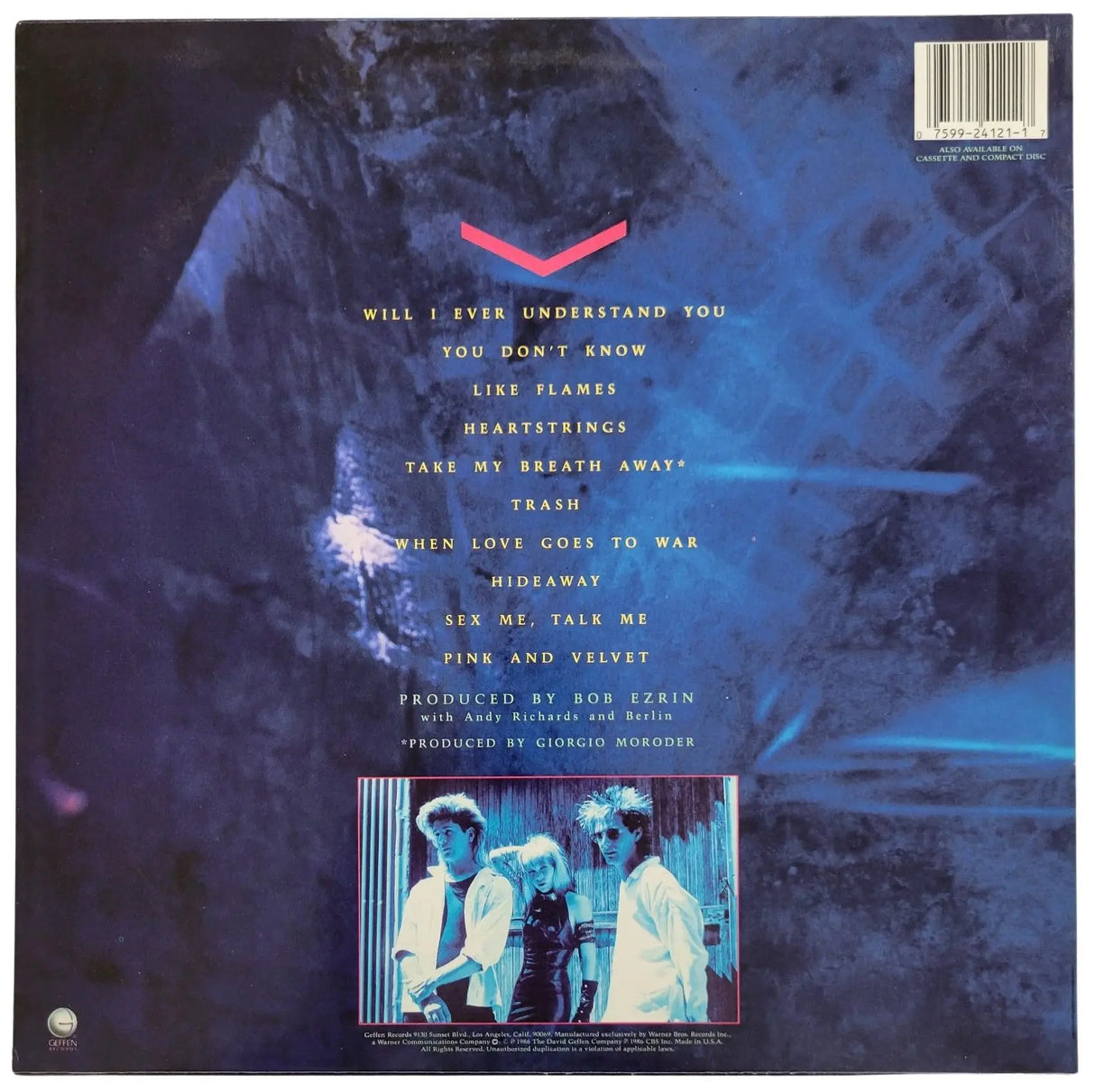 Terri Nunn signed Berlin Count Three & Pray Album Vinyl COA Proof Autographed