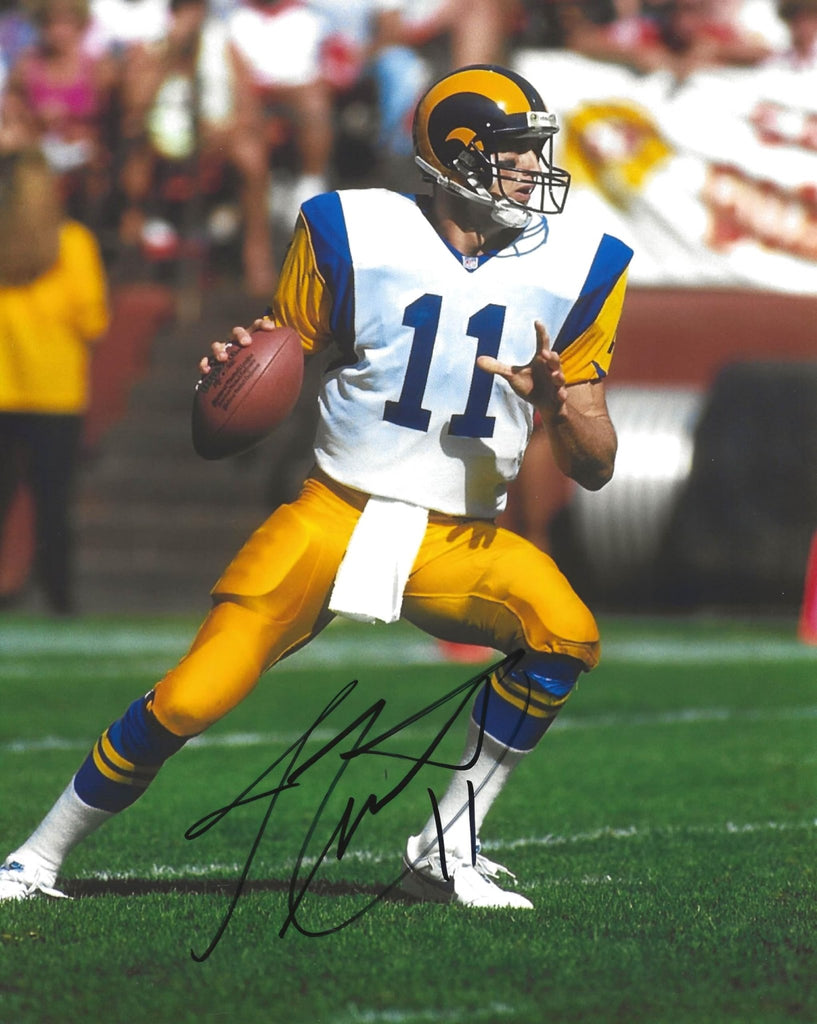 Jim Everett signed Los Angeles Rams football 8x10 photo Proof COA autographed