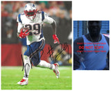 LeGarrette Blount signed New England Patriots football 8x10 photo Proof COA autographed