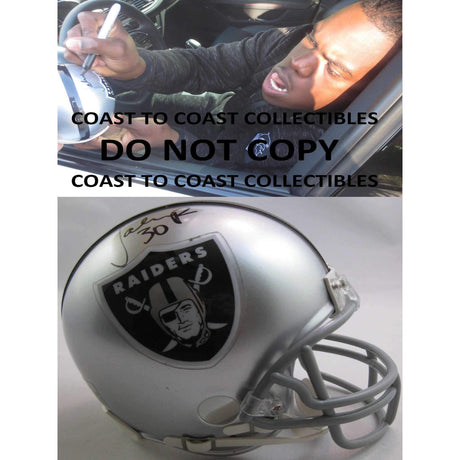 Jalen Richard, Oakland Raiders, Signed, Autographed, Mini Helmet, a COA with the Proof Photo of Jalen Signing the Helmet Will Be Included