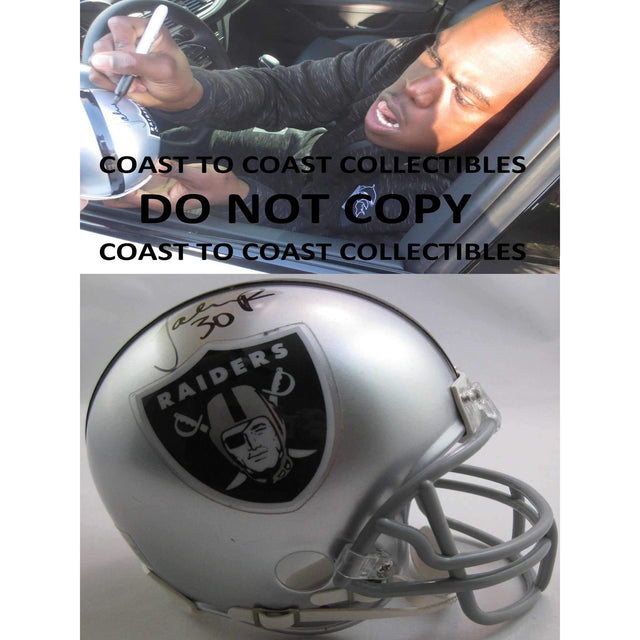 Jalen Richard, Oakland Raiders, Signed, Autographed, Mini Helmet, a COA with the Proof Photo of Jalen Signing the Helmet Will Be Included