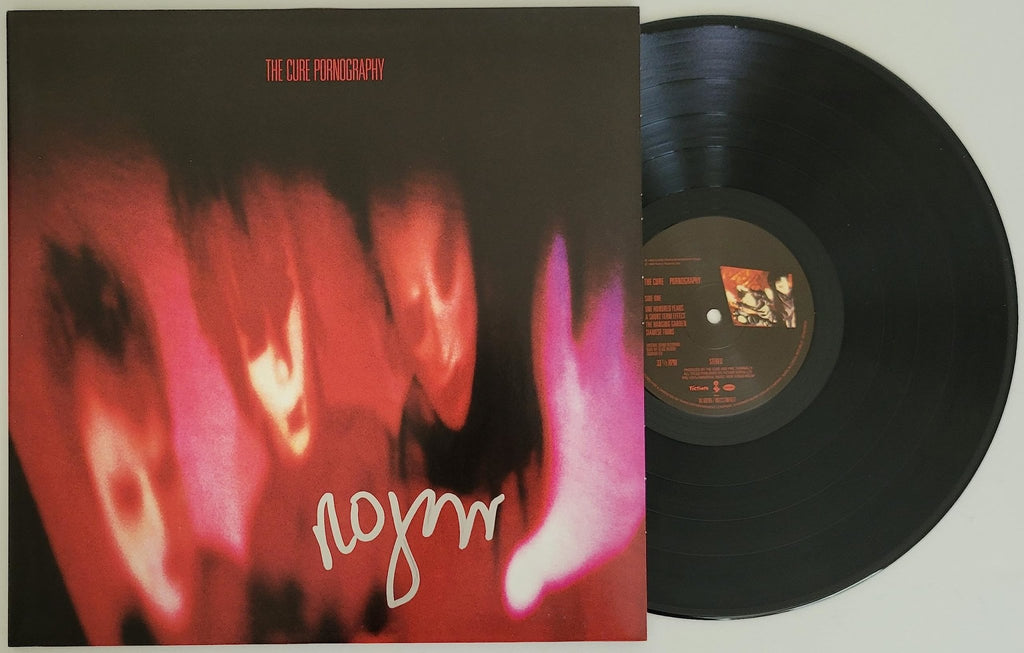 Robert Smith signed The Cure Pornography album, Vinyl Record COA proof Star