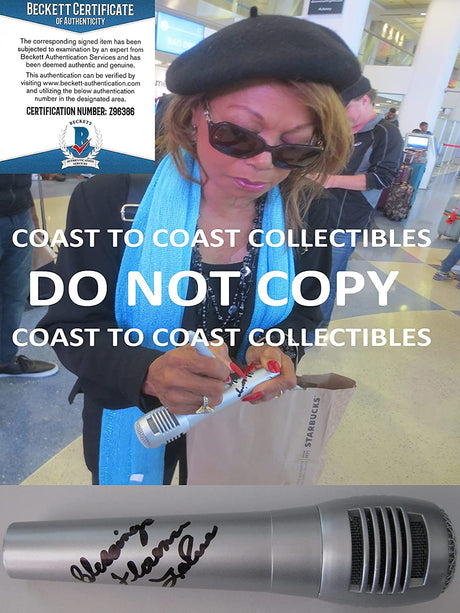 Florence LaRue The 5th Dimension signed microphone mic proof Beckett COA STAR