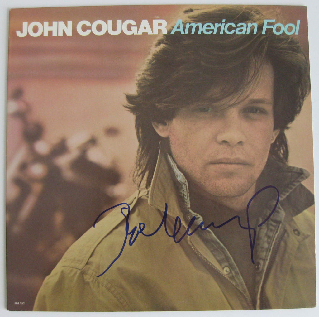 John Cougar Mellencamp signed American Fool album vinyl record proof Beckett COA STAR