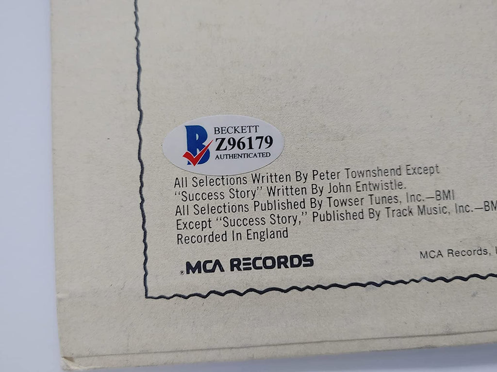 Pete Townshend signed The Who by numbers album vinyl record Proof Beckett COA STAR