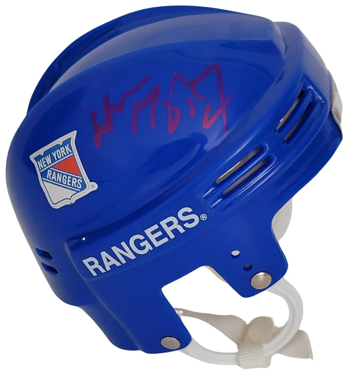 Wayne Gretzky signed New York Rangers Mini Hockey Helmet proof COA autographed.