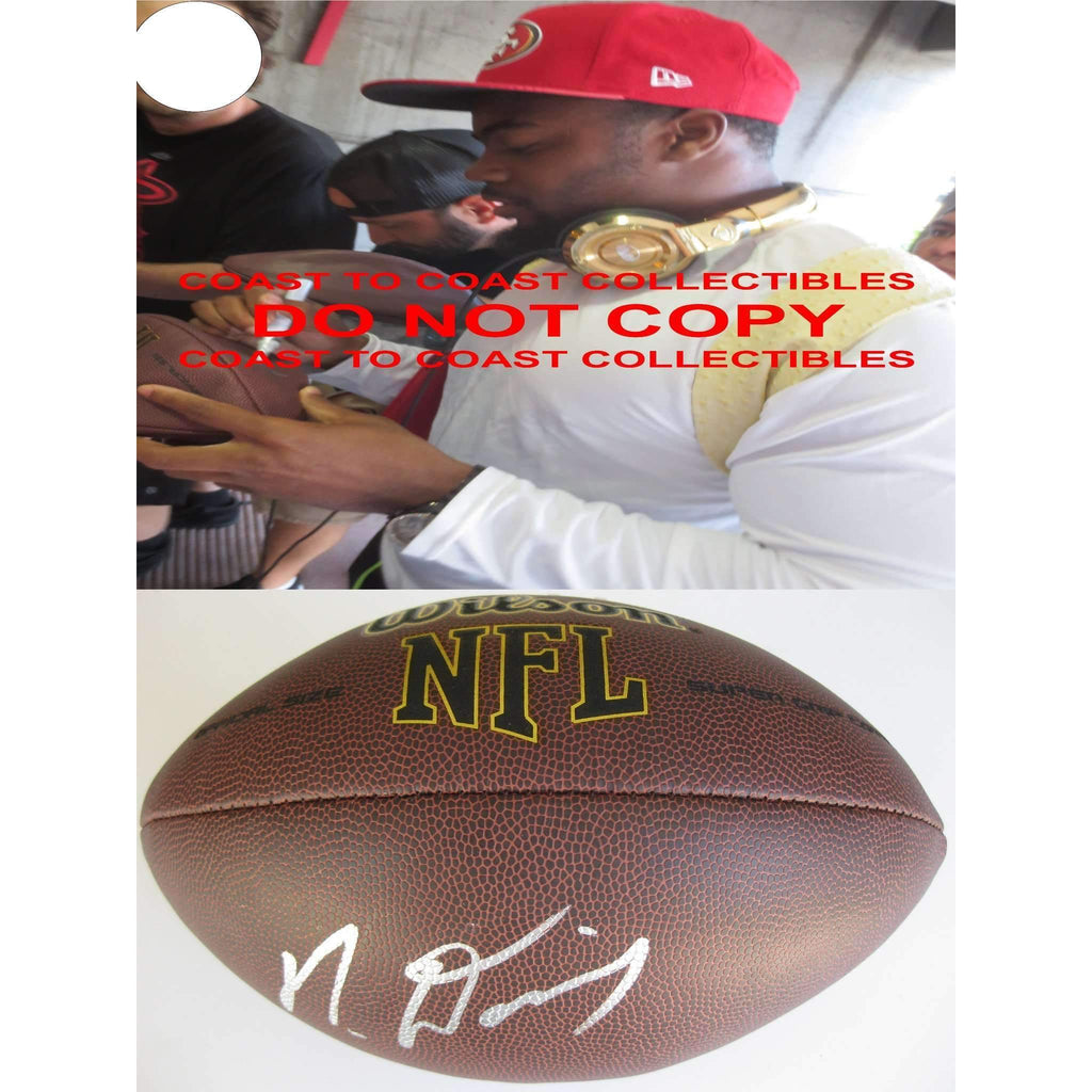 Mike Davis, Seattle Seahawks, 49ers, South Carolina, Signed, Autographed, NFL Football, a COA with the Proof Photo of Mike Signing Will Be Included