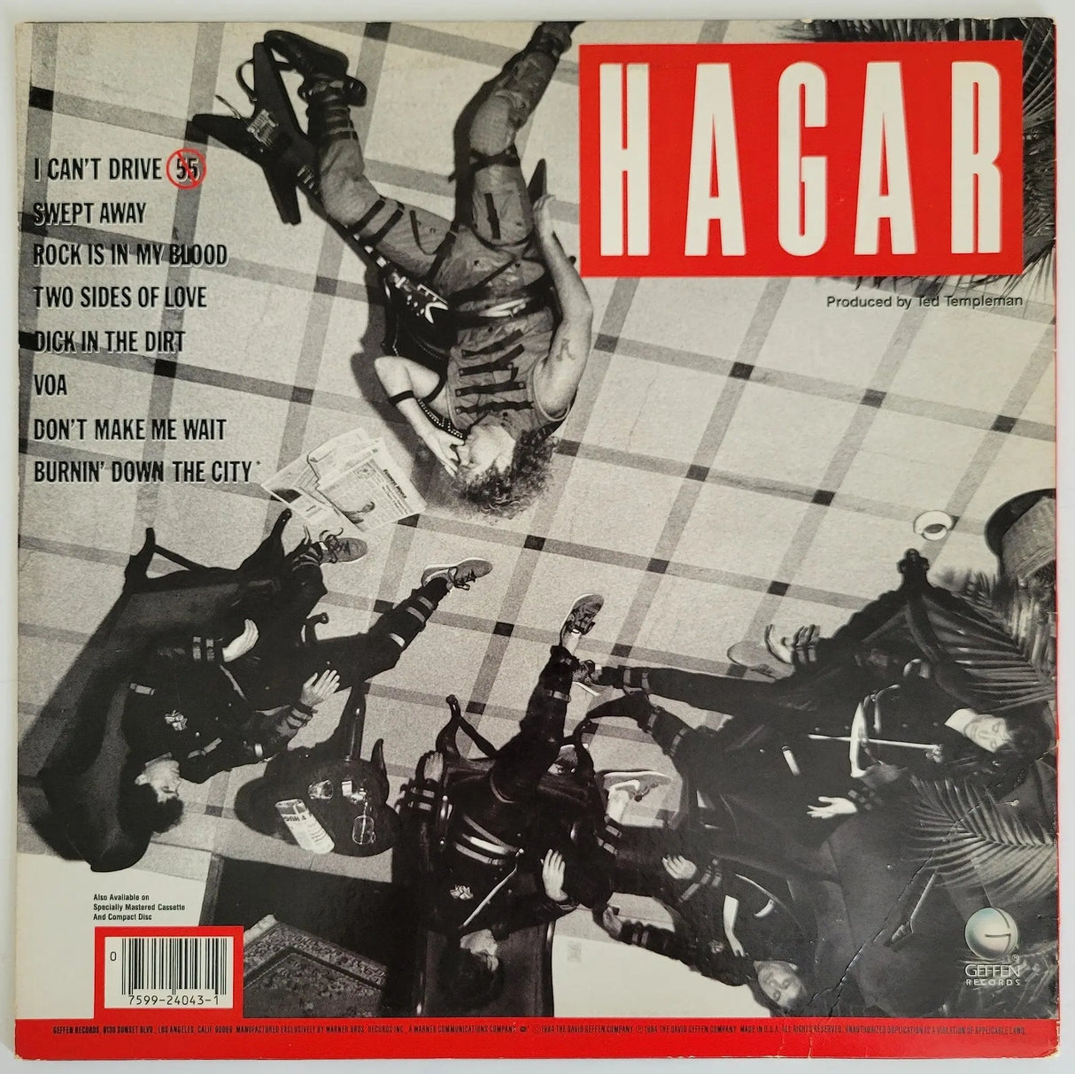 Sammy Hager signed VOA album vinyl Record COA proof autographed I can't Drive 55 star