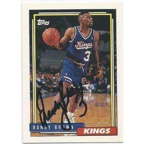 1992, Randy Brown, Sacramento Kings, Signed, Autographed, Topps Basketball Card, Card # 181,